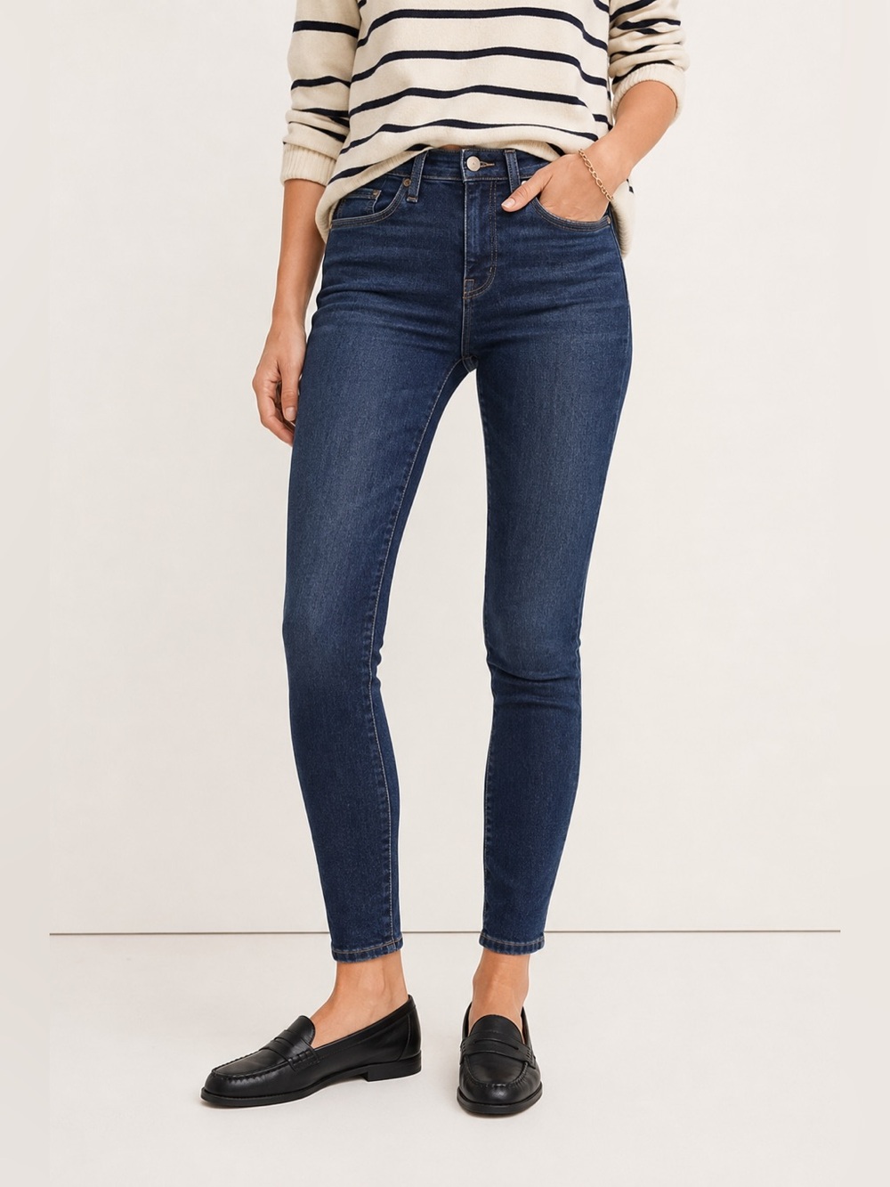 Madewell High Riser Skinny Jeans 25 Dark Wash Stretch Denim NWOT